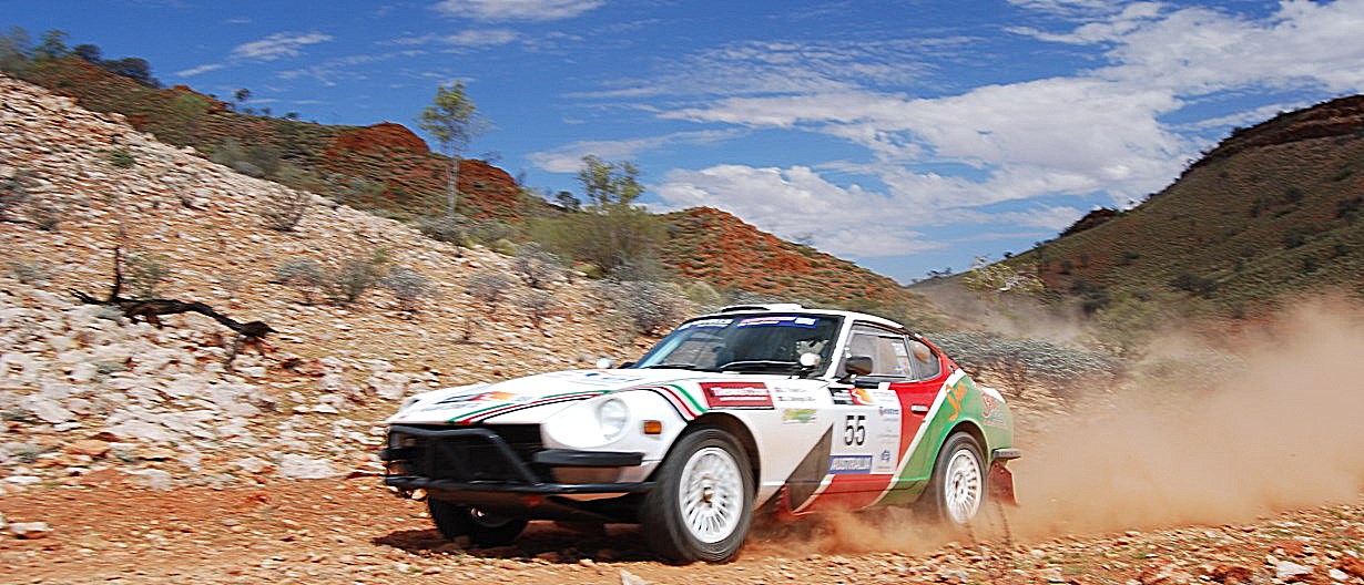 Car 55, the Kenyan crew of Jonathan Savage and Sebastian Tham in their Datsun 260Z.