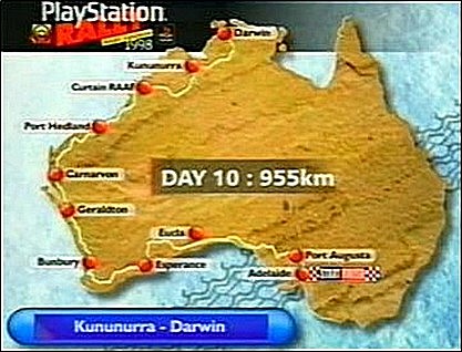 Map of the Playstation route, adding leg 10.